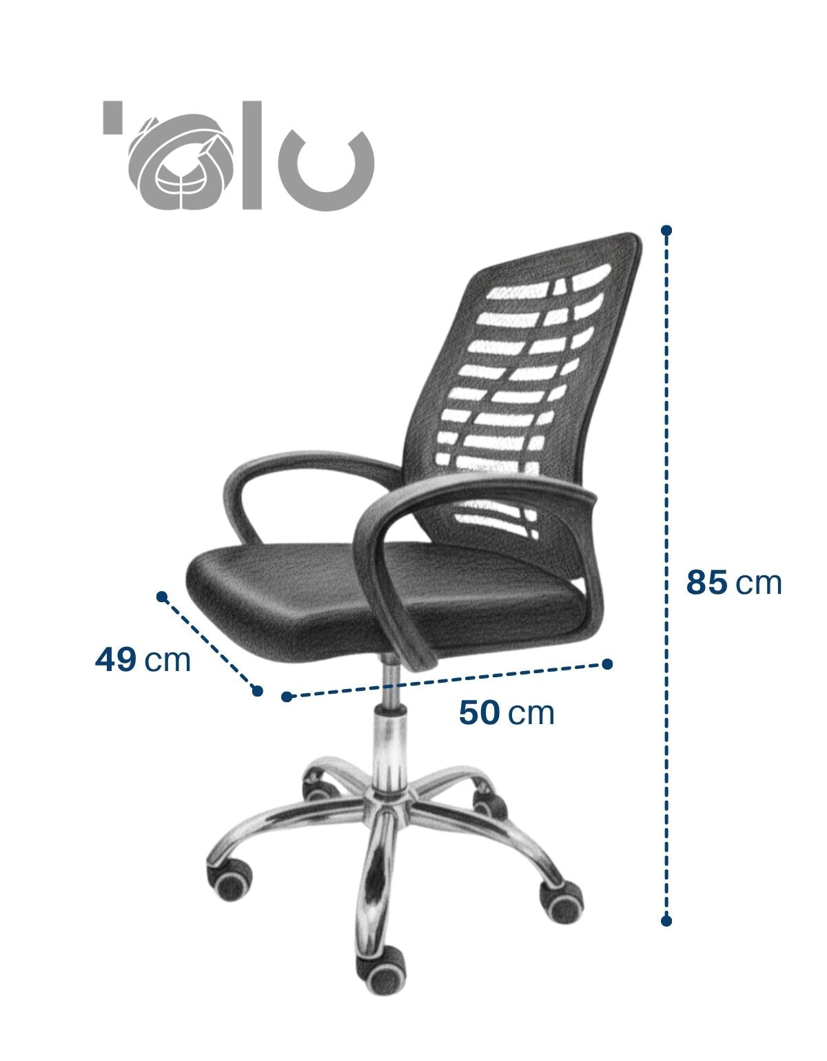 Silla de Oficina Excelente para Home Office con Altura, Respaldo con Soporte Lumbar
