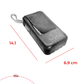 Power Bank 20000mah 4 Puertos Y Luz Led 22.5w Negro