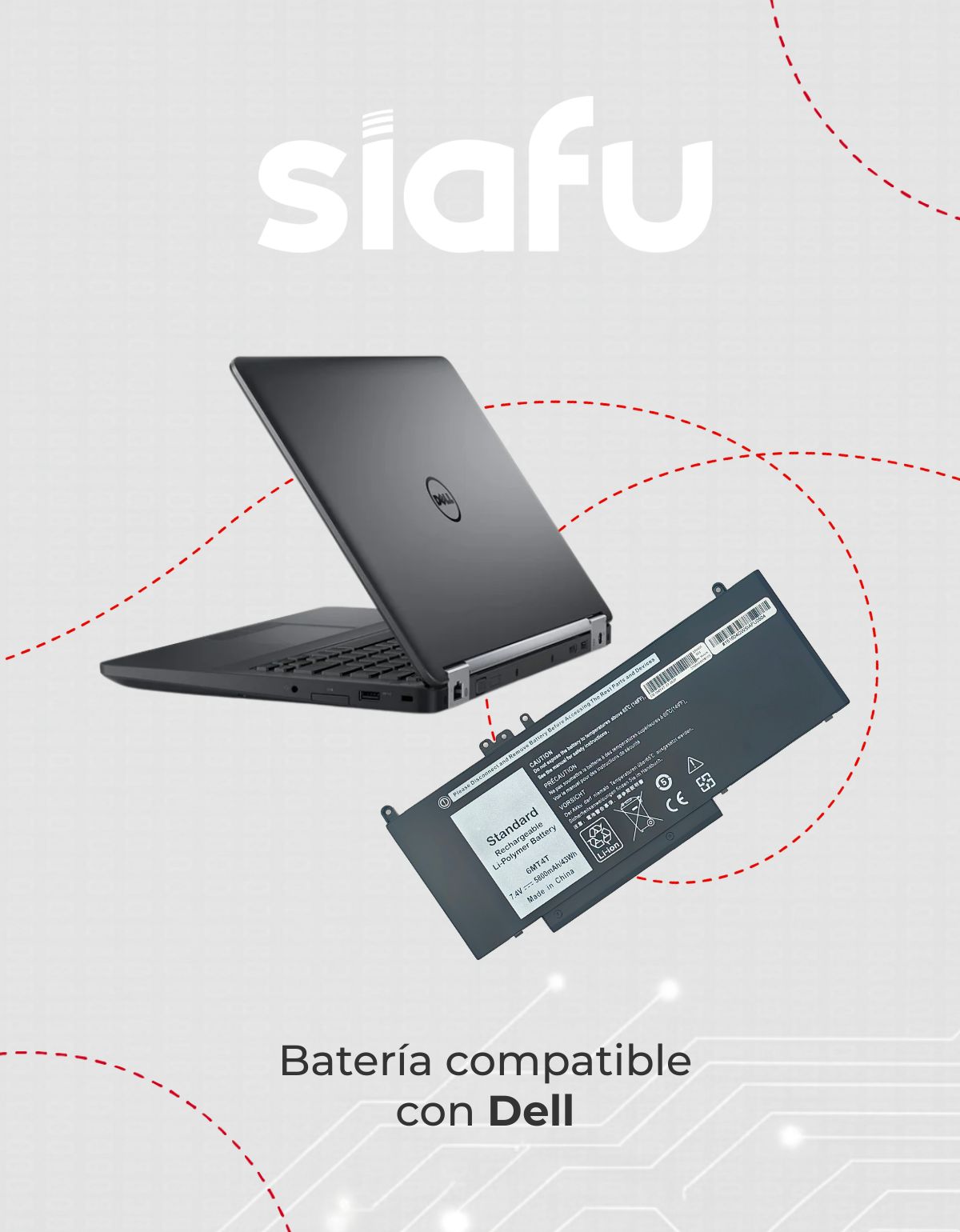 Batería para Laptop Dell® E5450 E5470 E5550 E5570 G5m10 6mt4t 8v5gx F5ww5 con 5800mAh