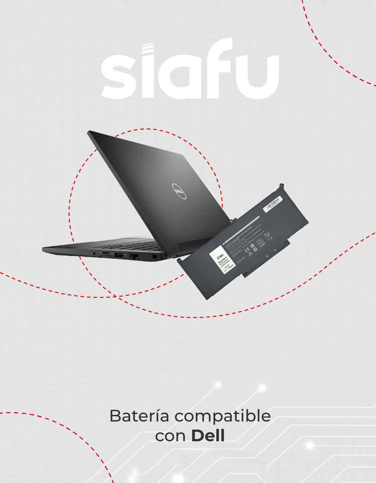 Batería F3YGT para Laptops Dell® E7280 E7290 7380 60Mh DM3 con 5800mAh