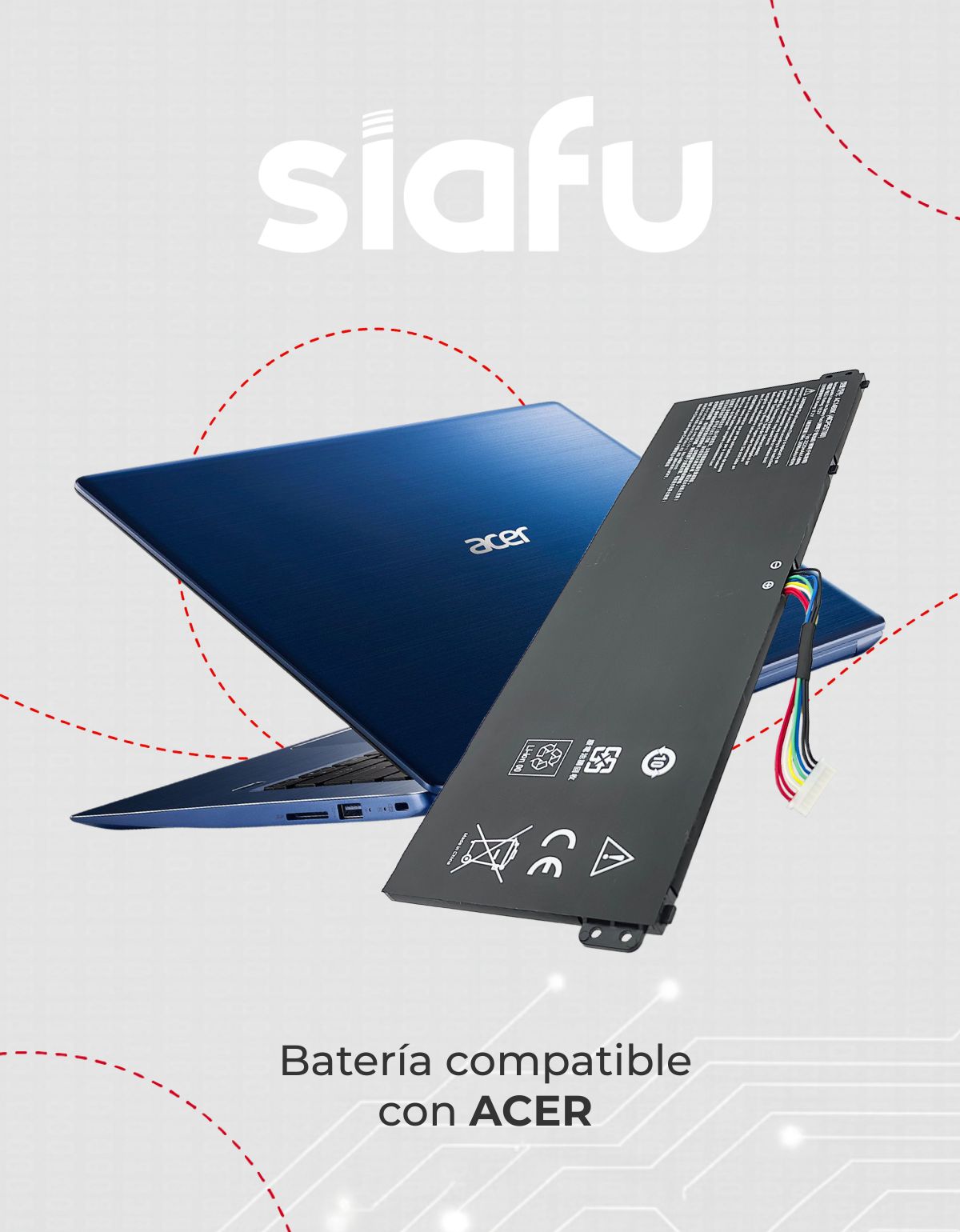 Batería para Laptop Acer® V13 V11 V3 Chromebook Cb3 Cb5 Ac14b8k Ac14b3k
