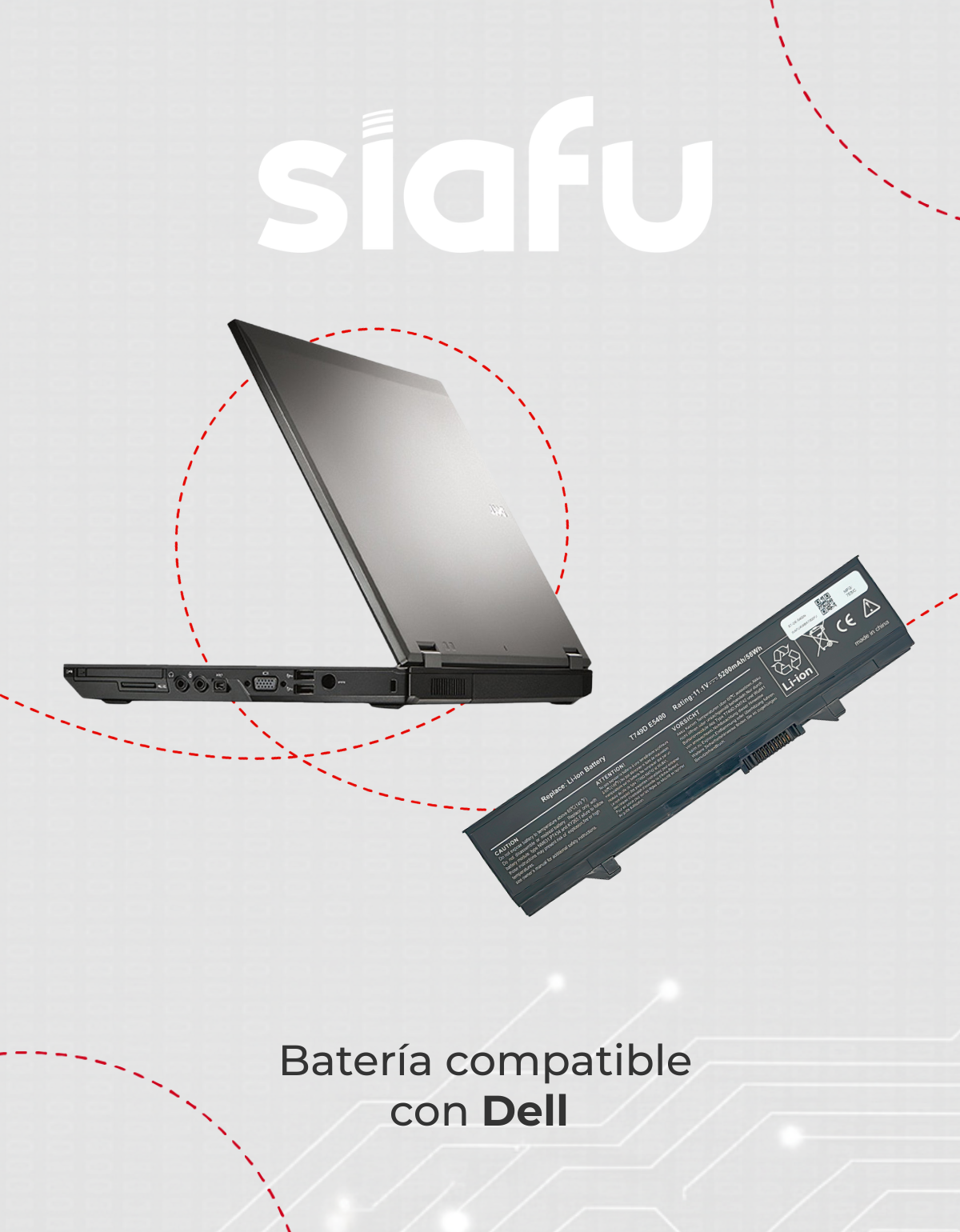 Batería KM668 para Laptop Dell® E5400 E5410 E5500 E5510 con 4400mAh