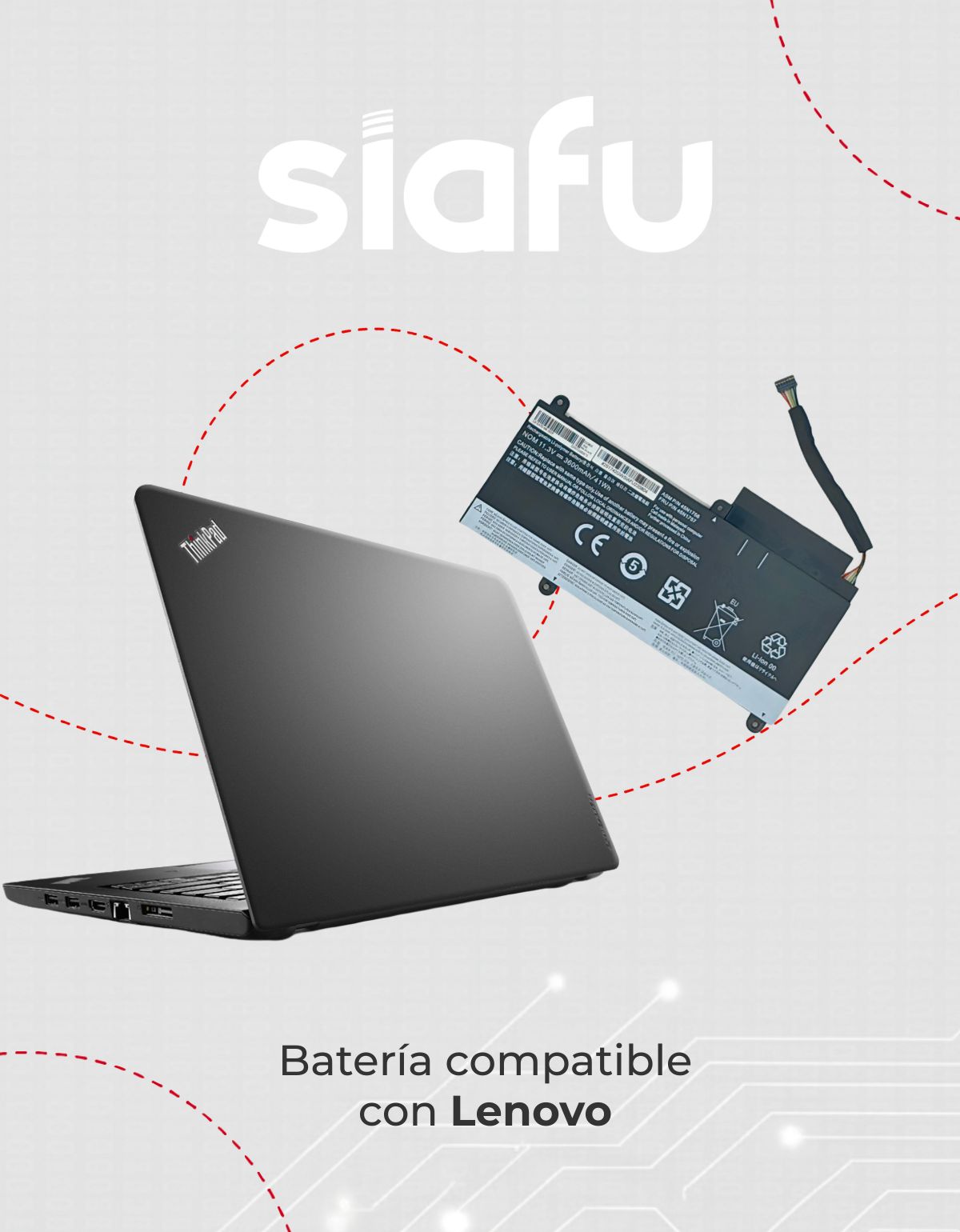 Batería 45N1756 para Laptops Lenovo® Thinkpad con 3600mAh