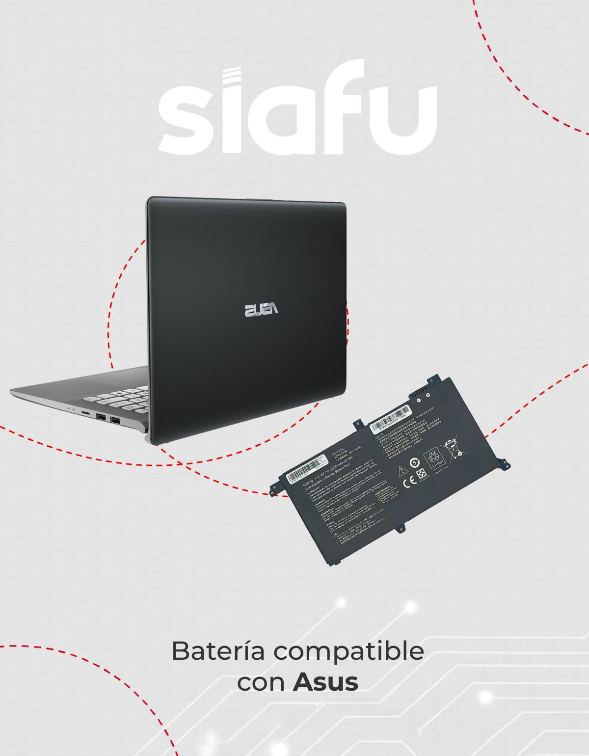 Batería B31N1732 para laptops ASUS 11.4V con 3600 mAh 41Wh
