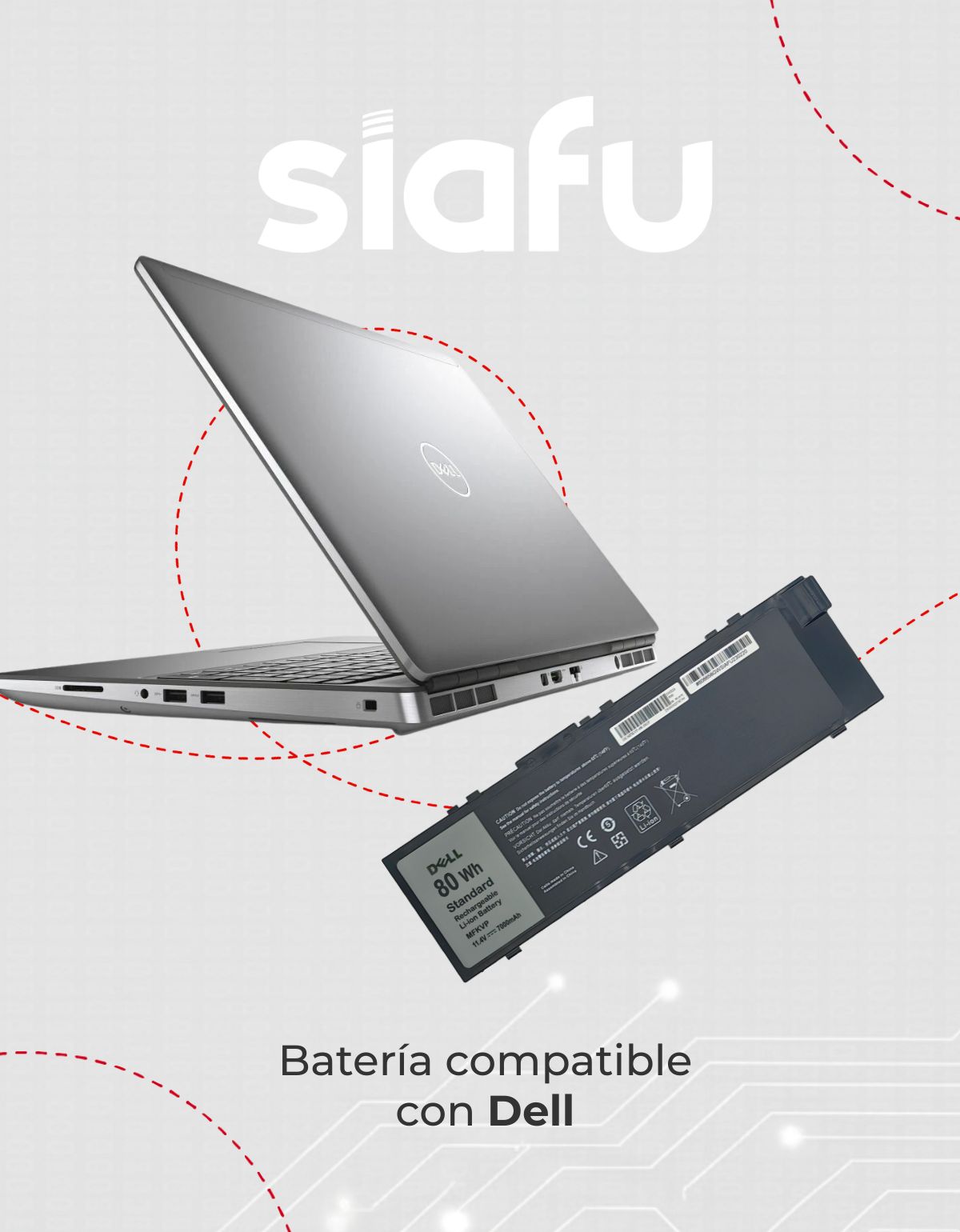 Batería para Laptop Dell® Precision Mfkvp 7510 7520 M7510 7720 con 8000 mAh