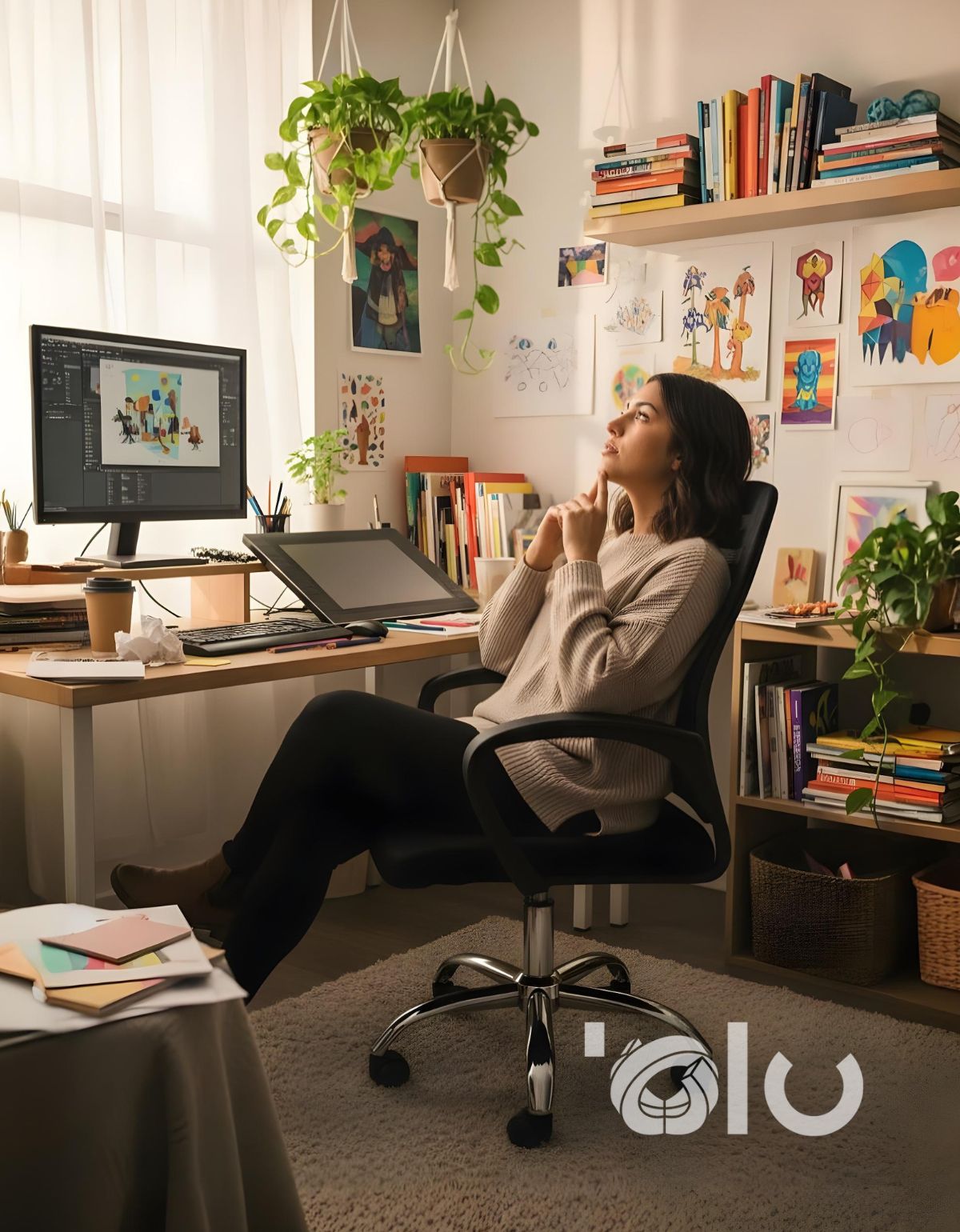 Silla de Oficina Excelente para Home Office con Altura, Respaldo con Soporte Lumbar