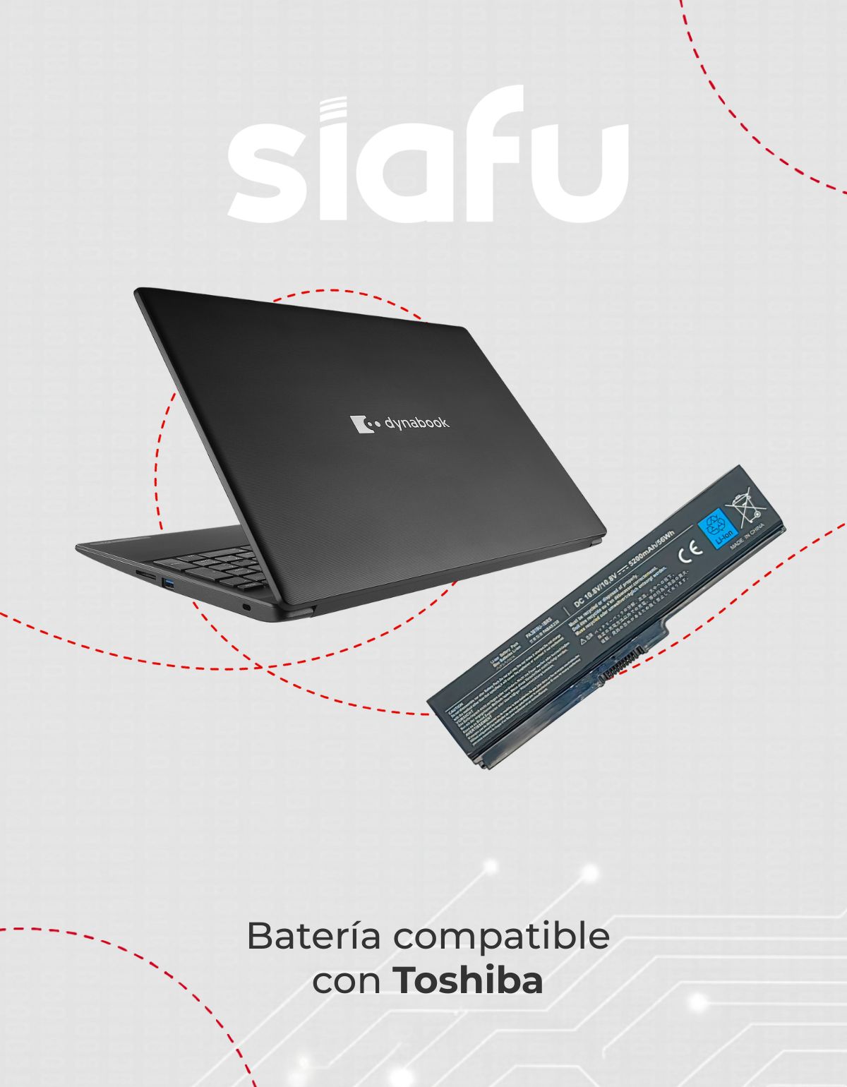 Batería para Laptop Toshiba® Pa3817u L750 L755 P775 L675d L740 L735 L735d con 5200mAh