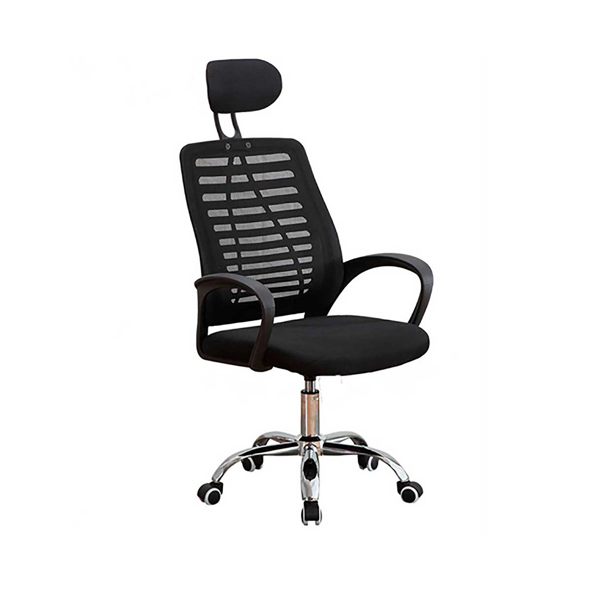 Silla de oficina muy cómodo con Apoya Cabeza, Tapizado Mesh color Negro