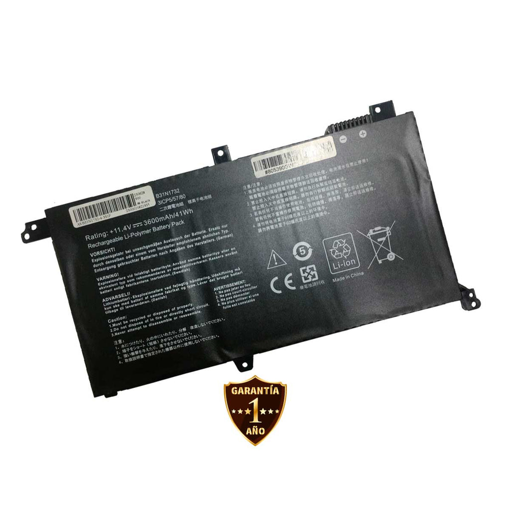 Batería B31N1732 para laptops ASUS 11.4V con 3600 mAh 41Wh