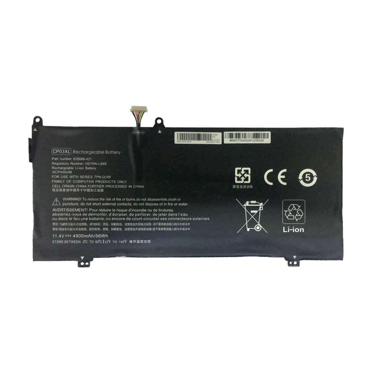 Batería CP03XL para Laptops HP® Spectre con 4900mAh y 56Wh