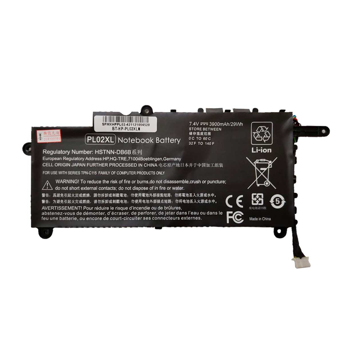 Batería PL02XL interna para Laptops HP® x360 con 3900mh