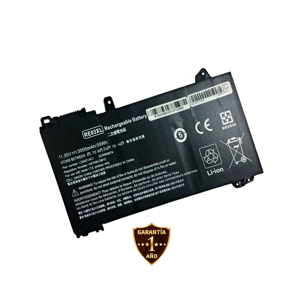 Batería RE03XL para portátil HP® ProBook™ 445, 450, 455, 440, G6 Series con 3000mAh