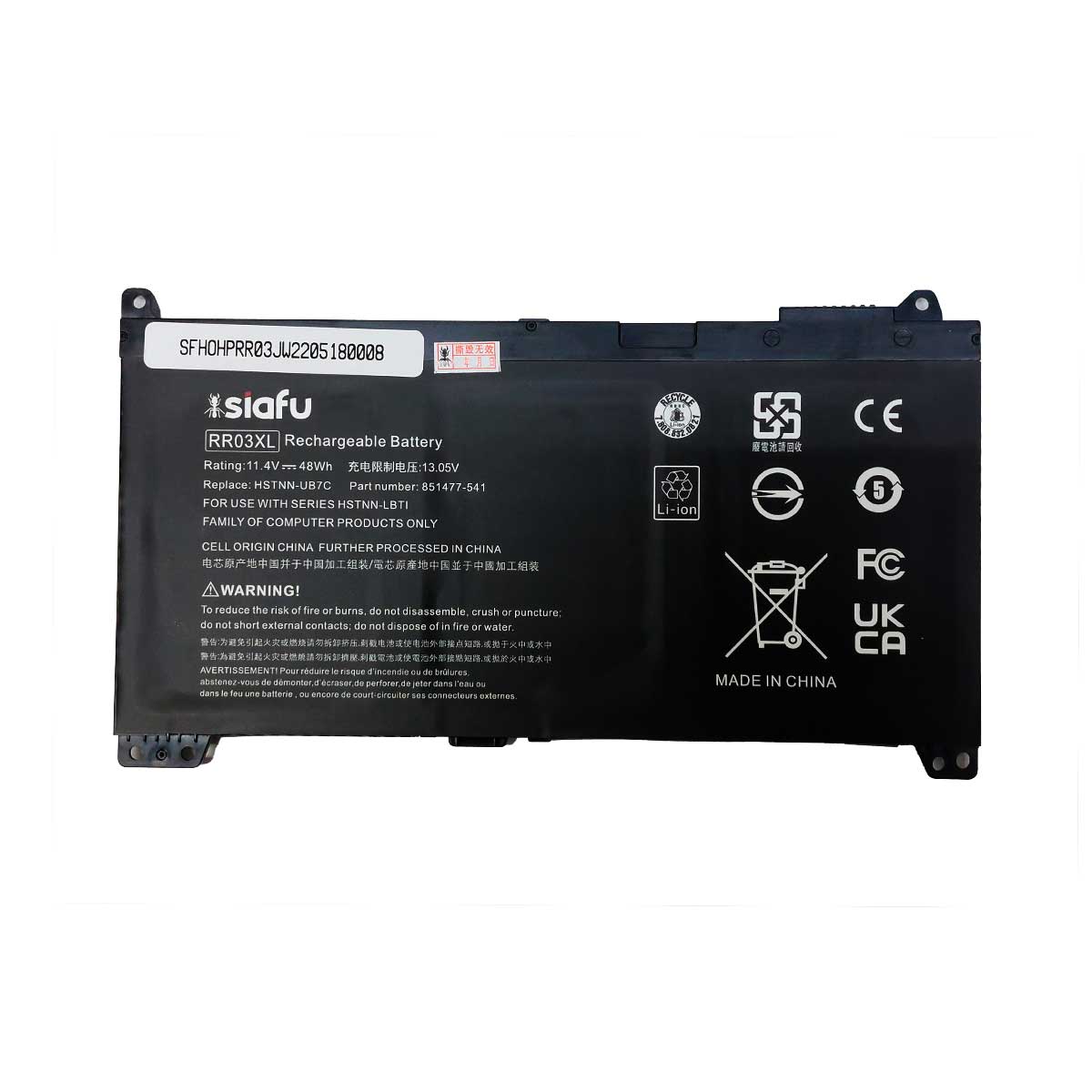Batería RR03XL para Laptop HP® Probook™ 430 440 450 455 470 G4 G5 851477-421 Con 4220 mAh