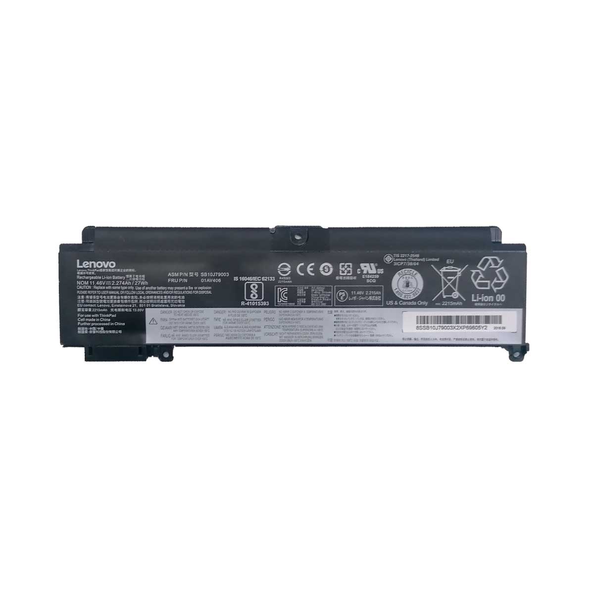 Batería para Laptop Lenovo® Thinkpad™ T460s T470s 01av405 01av406 00hw024 con 2274mAh Tipo A