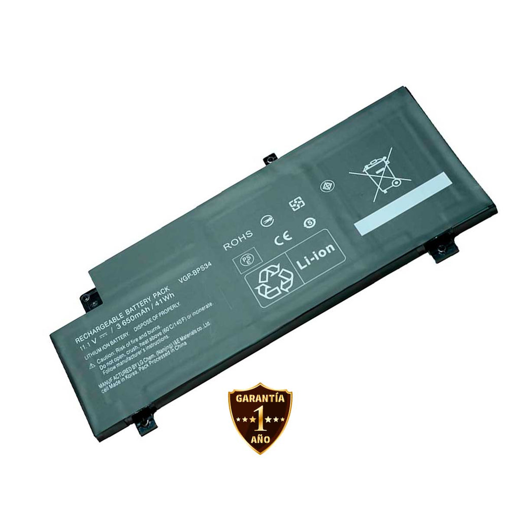 Batería para Laptop Sony® Vaio Fit 14 15 Bps34 Svf14a Svf15a Certificada con 3650mAh
