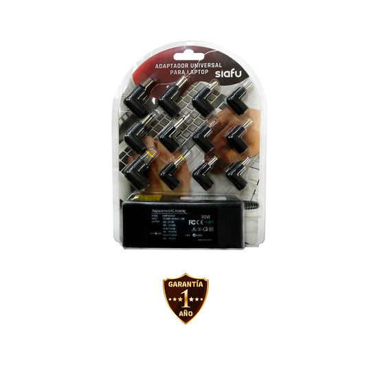 Cargador Universal con diferentes Puntas para Laptops, Bocinas, Monitores, Pantallas, Cargadores y mucho más productos electrónicos con 15V-20V y 90W