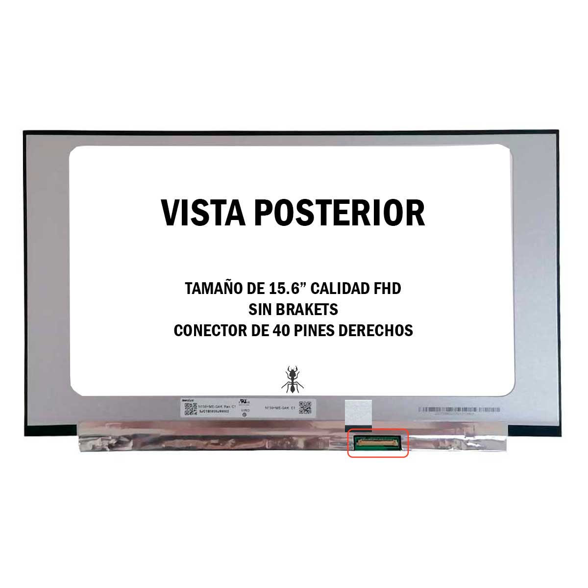 Pantalla 15.6 LCD 40 pines B156han09.2 Recortada Full HD Mate