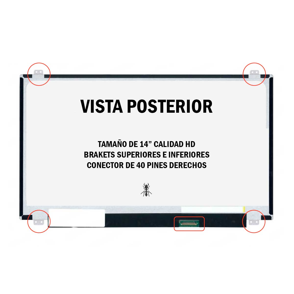 Pantalla LED Ultra Slim n140bge-lb2 de 14" 40 Pines Calidad HD para Laptop