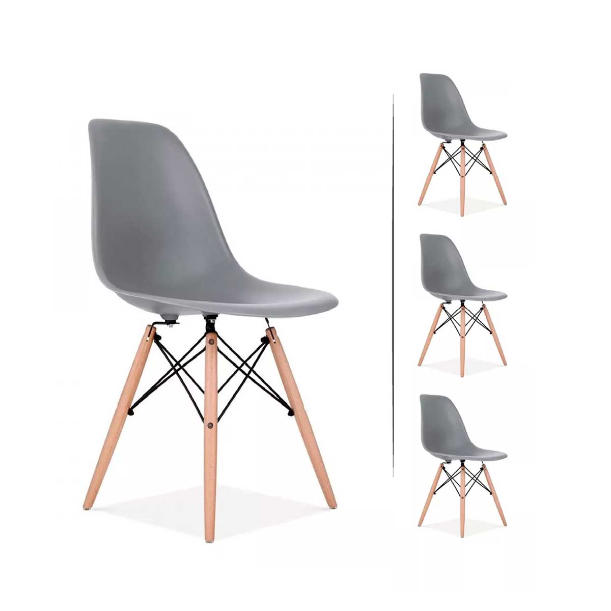 Eleva tu Espacio con Estilo: Set de 4 Sillas Eames en Oferta