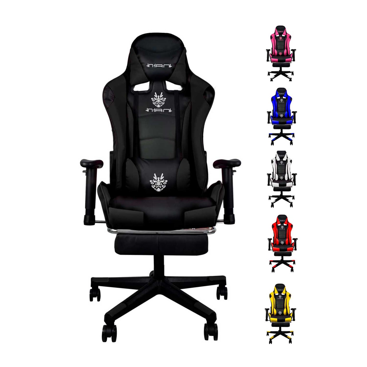Silla Gamer PRO con Reposa pies Ergonómica y Reclinable a 180° | Marca Nian