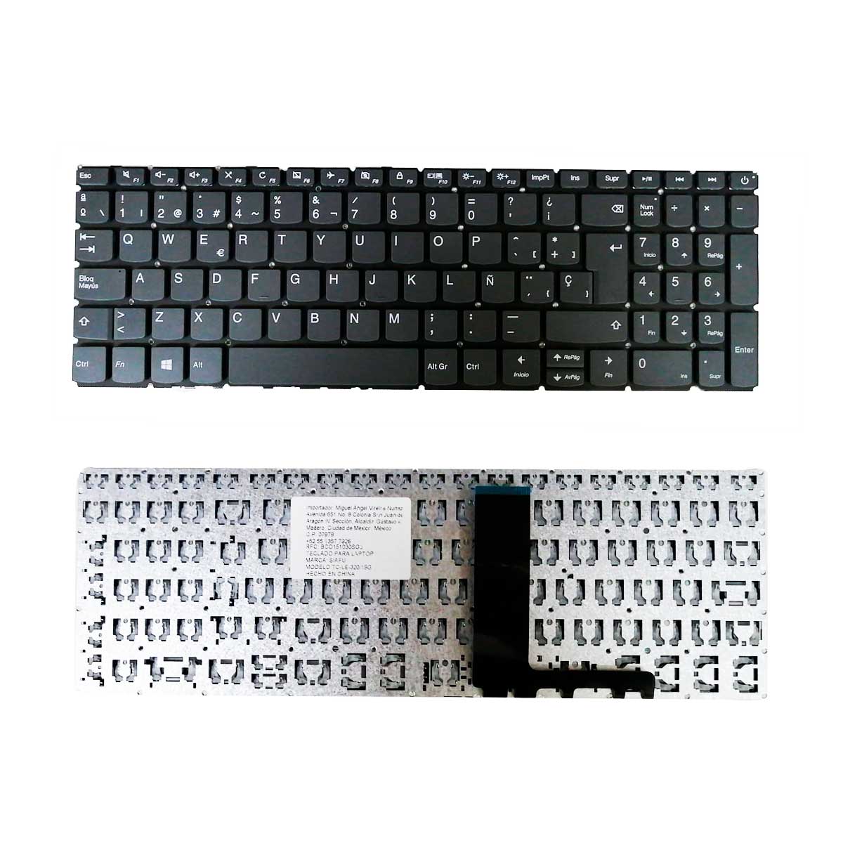 Teclado para Laptop Lenovo® 320 15 Color Negro en Español