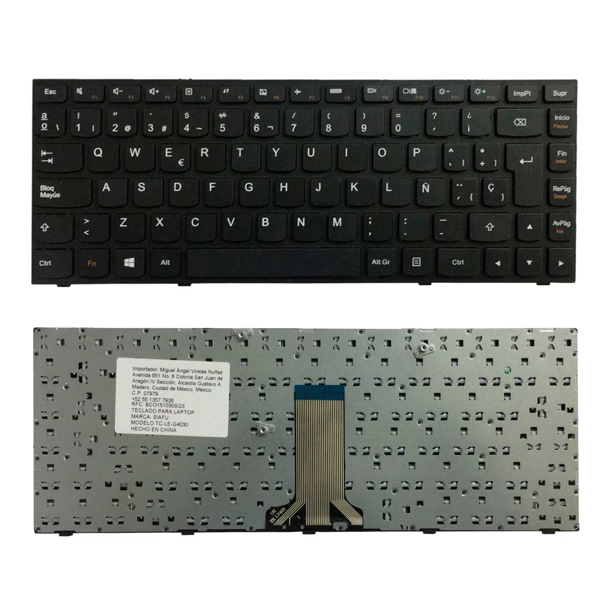 Teclado para Laptop Lenovo® G40 Z40 B40 N40 45 70 75 35 30 Color Gris y en Español