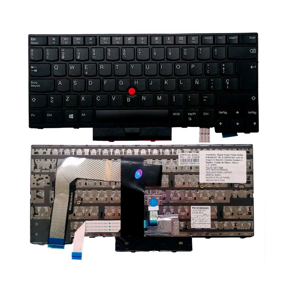 Teclado para Laptop Lenovo® Thinkpad™ T480 T470 A475 A485 en Español