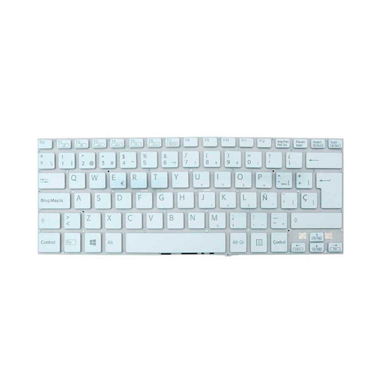 Teclado para Laptop Sony® Vaio 14e Svf 14e Svf14e Svf14 Svf1421s1e Color Blanco y en Español