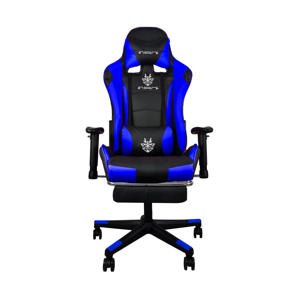 Silla Gamer PRO Azul con Reposa pies Ergonómica y Reclinable a 180° | Marca Nian