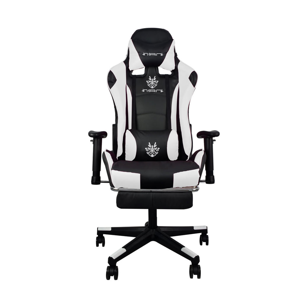 Silla Gamer PRO Blanca con Reposa pies Ergonómica y Reclinable a 180° | Marca Nian