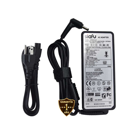 Cargador AP04214-UV para Laptops Lenovo Ideapad Yoga y más, 45W 20V 2.5A Punta 4.0 x 1.7 mm