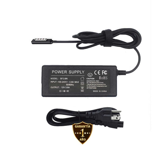 Cargador para Tableta Microsoft® Surface Pro™ 1 Surface Pro 2 12v 3.6a Punta Surface Pro 1 Y Pro