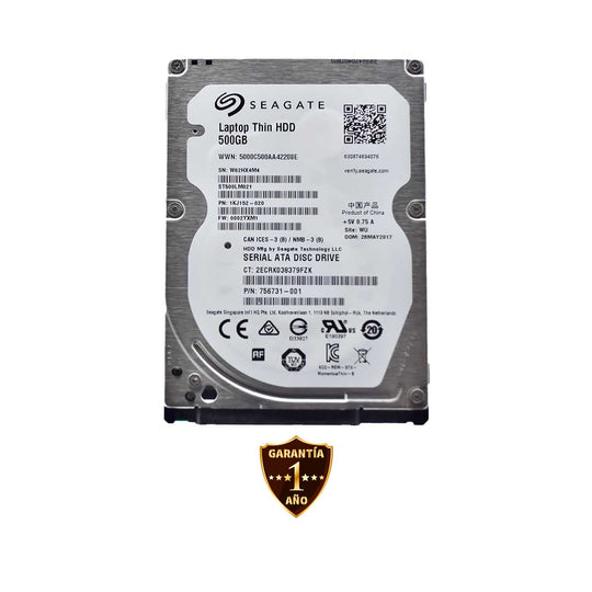 Disco Duro Mecánico de 500GB para Laptops o PC de gran calidad y 12 meses de garantía