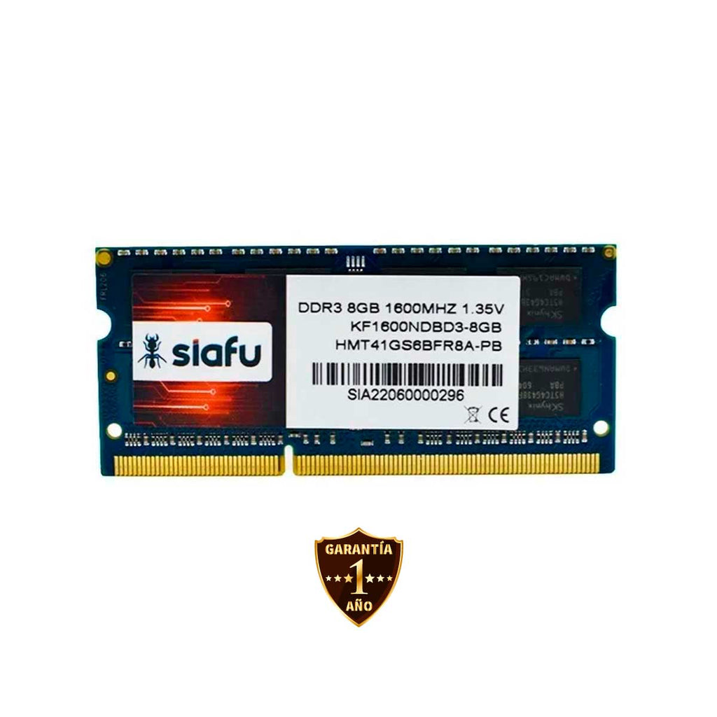 Memoria RAM de 8 GB de DDR3L SDRAM marca Siafu® para aumentar la velocidad de tu laptop